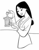 coloriage mulan et son petit cricket